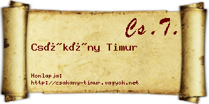 Csákány Timur névjegykártya